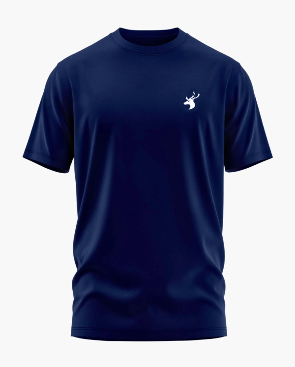 Men Navy Blue Half Sleeves Round Neck Cotton T-Shirt