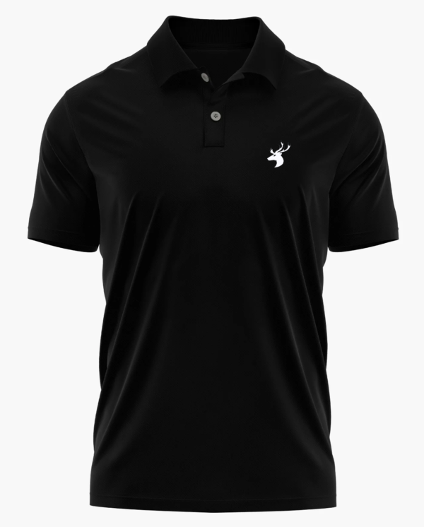Black Polo with Collar Cotton T-shirt Plan
