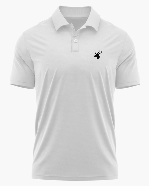 White Polo with Collar Cotton T-shirt Plan