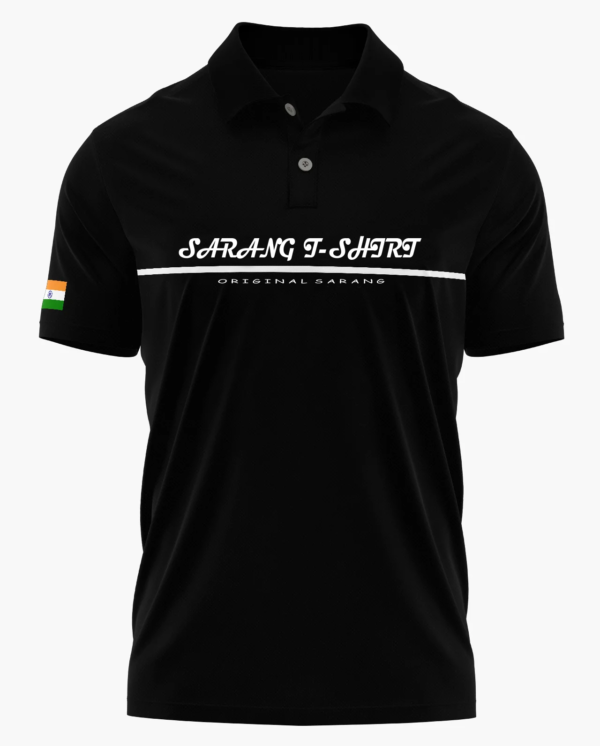 Black Polo with Collar Pure Cotton T-shirt