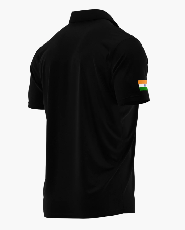 Black Polo with Collar Pure Cotton T-shirt - Image 3