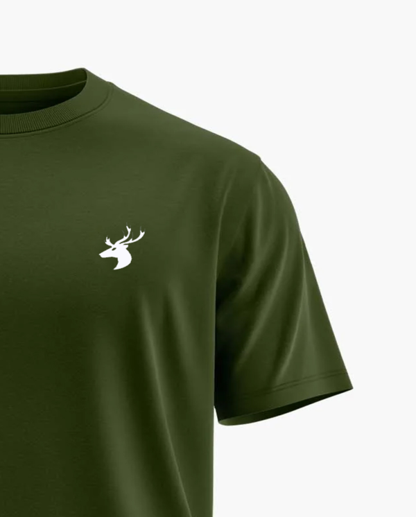 Men Green Half Sleeves Round Neck Cotton T-Shirt - Image 2