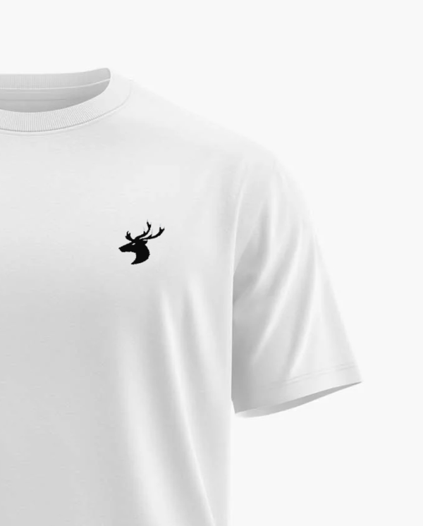 Men White Half Sleeves Round Neck Cotton T-Shirt - Image 2
